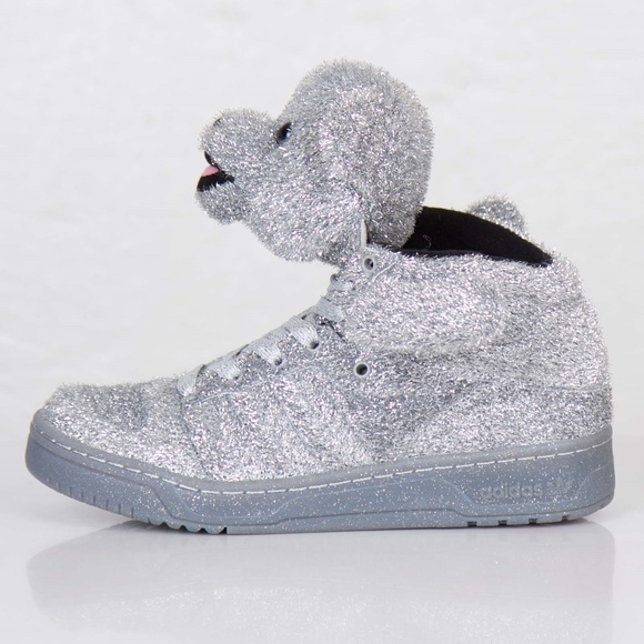 Adidas ObyO Jeremy Scott silver Bears sneakers 9.5 - Picture 3 of 8